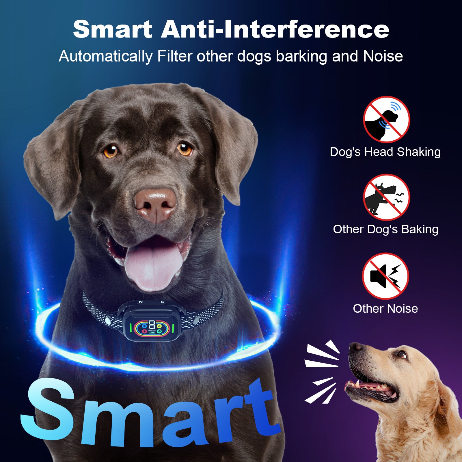 Dog Bark Collar, Pewkim Rechargeable Smart Collar,Anti Barking Trainin Dog Bark Collar, Pewkim Rechargeable Smart Collar,Anti Barking Trainin