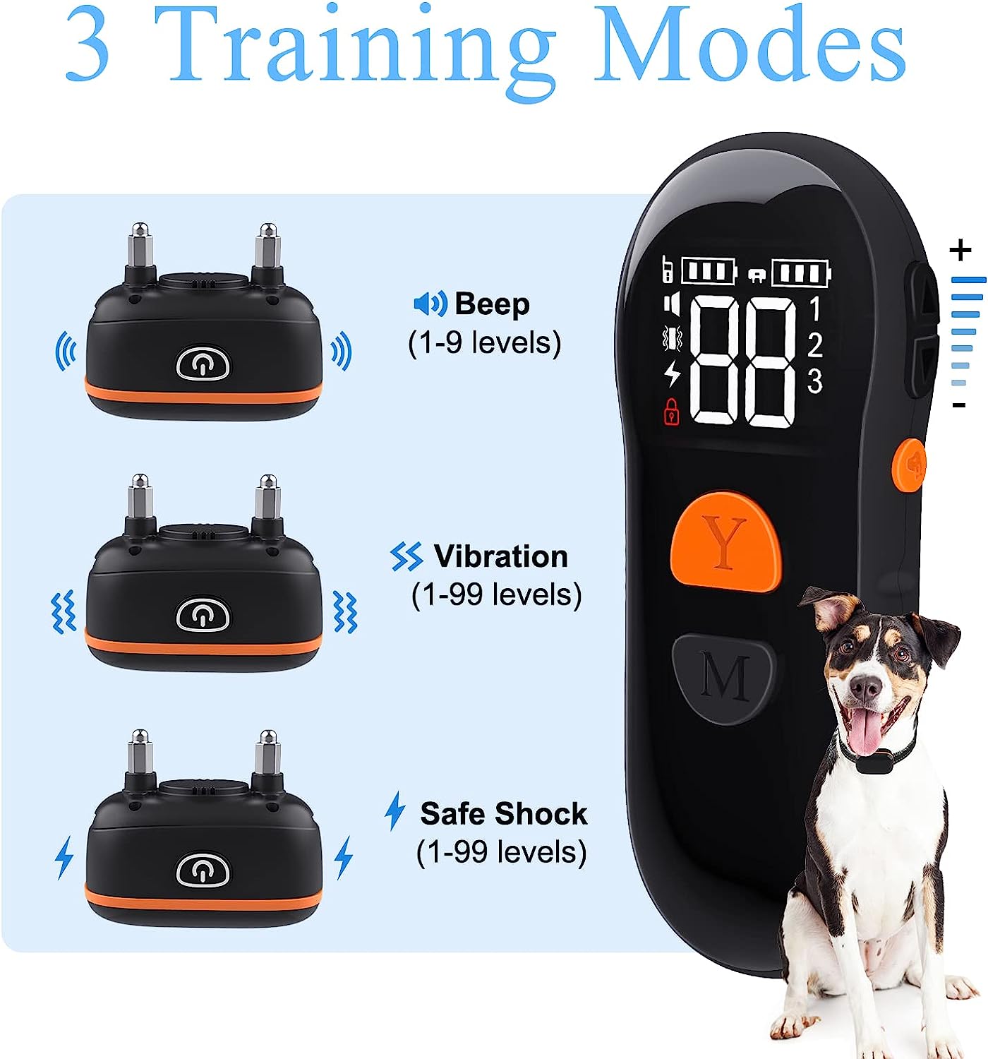 Pewkim Dog Shock Collar Dog Training Collar with Remote 2600Ft Shock Collar for Large Medium Small Dogs 8 120lbs Waterproof Training Collar for