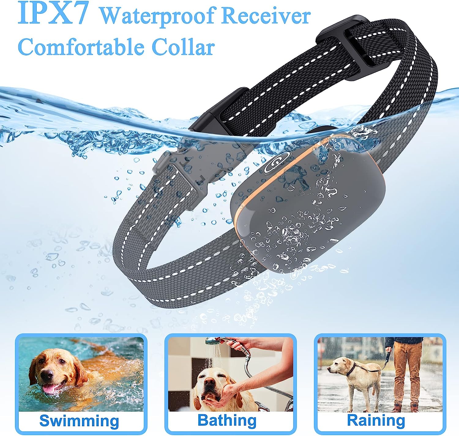 2600FT Rechargeable Waterproof Dog Training Collar – Static, Vibration, Remote